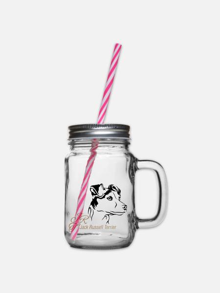 Jack Russell Terrier - Henkelglas mit Schraubdeckel - Klar
