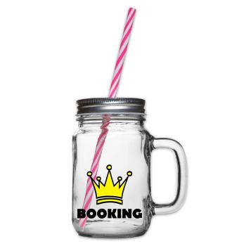 booking - Glass jar with handle and screw cap - clear - Right