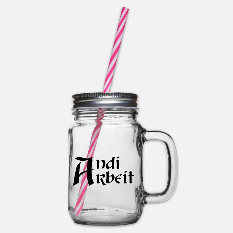 Andi Arbeit - Henkelglas mit Schraubdeckel - Klar