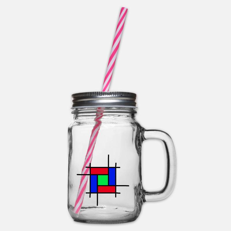 moderne Kunst - Henkelglas mit Schraubdeckel - Klar