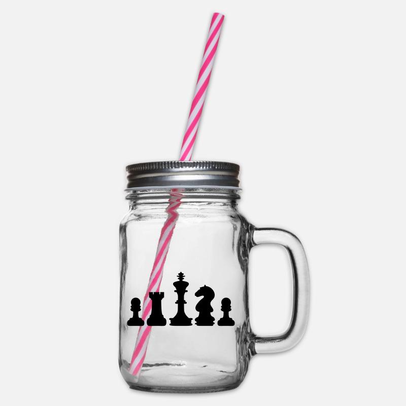 Schach - Henkelglas mit Schraubdeckel - Klar