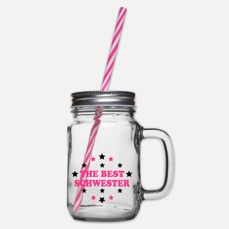 The best schwester - Henkelglas mit Schraubdeckel - Klar