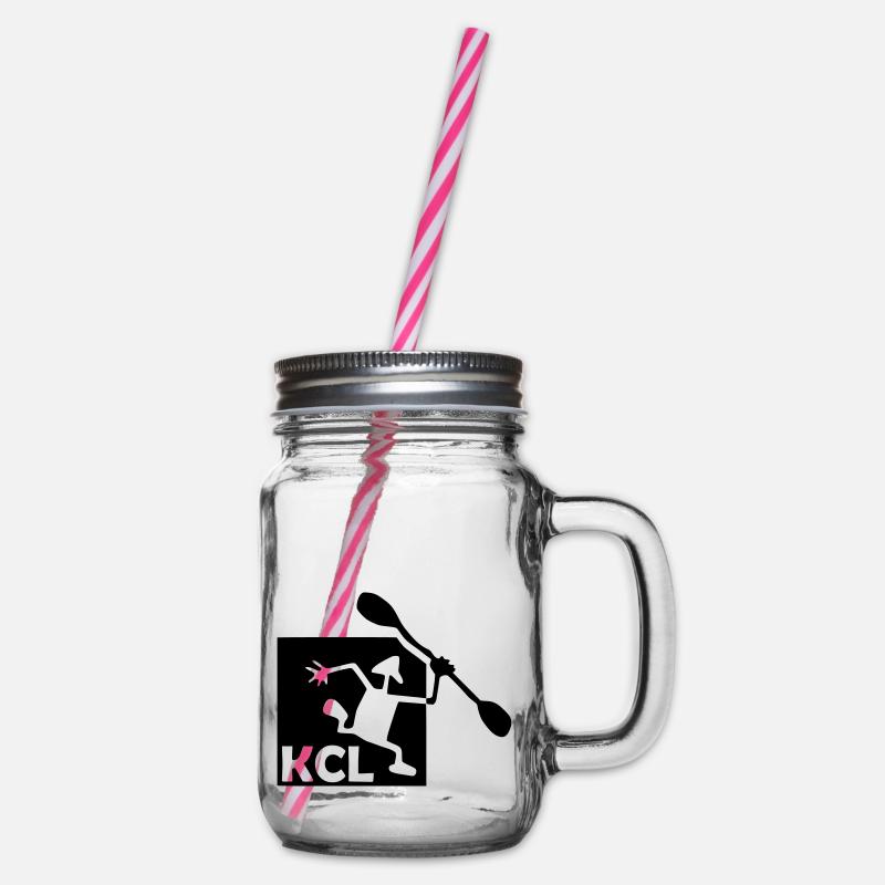 KCL Logo schwarz - Henkelglas mit Schraubdeckel - Klar