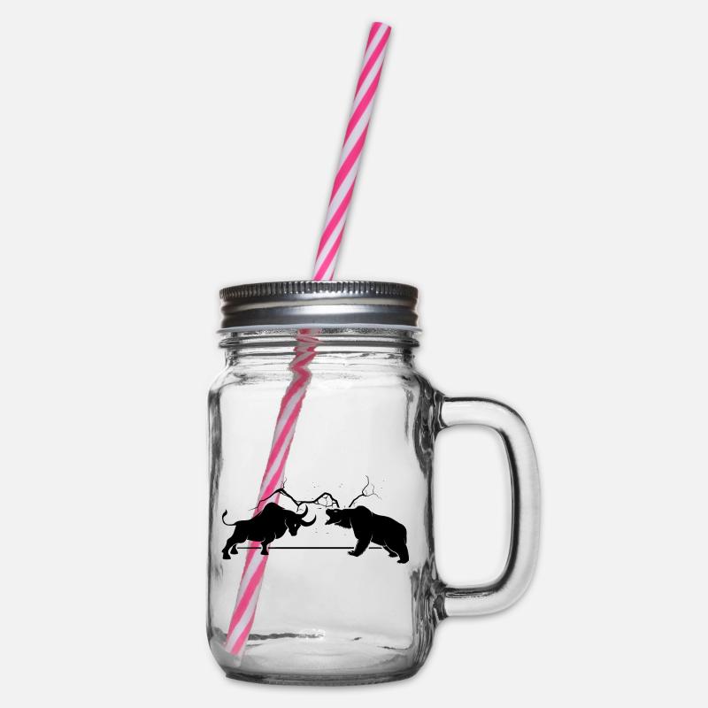 Bulle VS Bär - Henkelglas mit Schraubdeckel - Klar