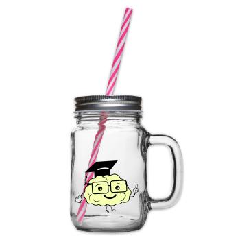 smart brain 02 - Glass jar with handle and screw cap - clear - Right
