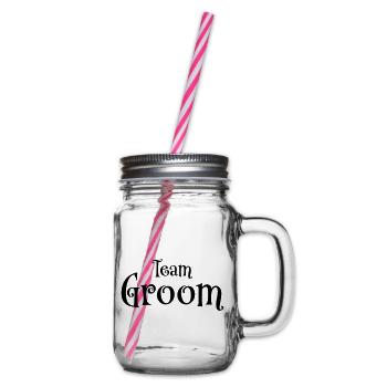 Team Groom - Glass jar with handle and screw cap - clear - Right