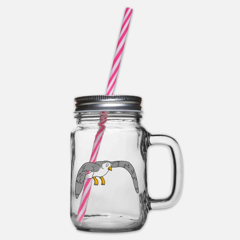 Möwe - Henkelglas mit Schraubdeckel - Klar