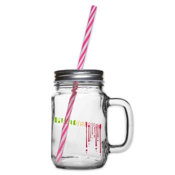 planet over profit quote - Glass jar with handle and screw cap - clear - Right