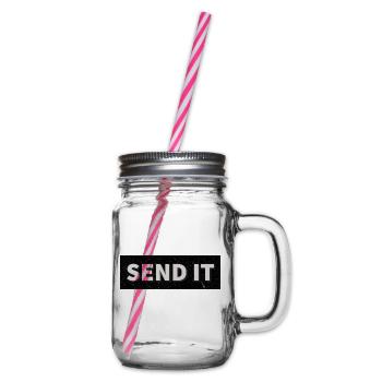 SEND IT Boxlogo - Henkelglas mit Schraubdeckel - Klar - Rechts