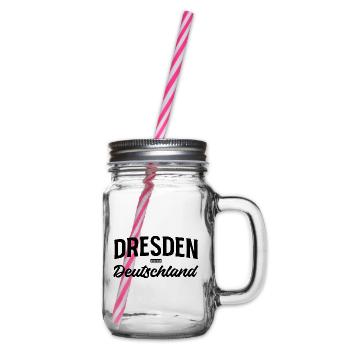 Dresden Saxony Germany Cities Design - Glass jar with handle and screw cap - clear - Right
