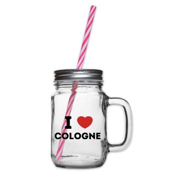 I Love with Heart Cologne - Glass jar with handle and screw cap - clear - Right