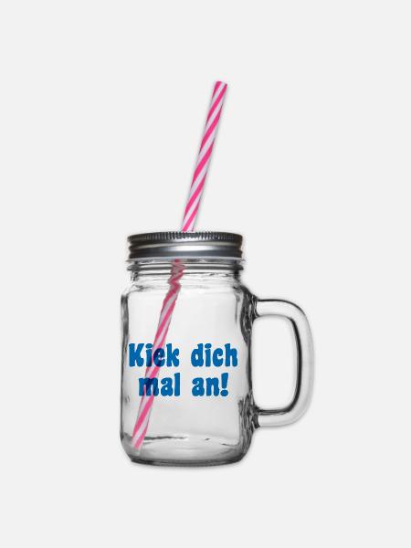 Modell Spruch Berliner - Henkelglas mit Schraubdeckel - Klar