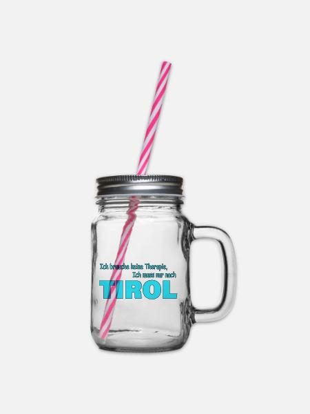 Therapie TIROL - Henkelglas mit Schraubdeckel - Klar