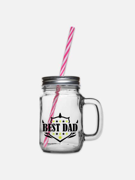 best dad - Henkelglas mit Schraubdeckel - Klar