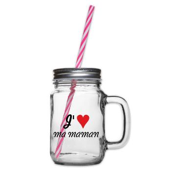 J'aime ma maman - Fête des Mères - Bocal à boisson - transparent - Droite
