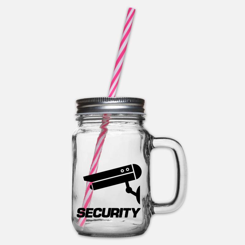 kamera icon security - Henkelglas mit Schraubdeckel - Klar