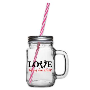 love being barefoot Version 2 - love to be barefoot - Glass jar with handle and screw cap - clear - Right