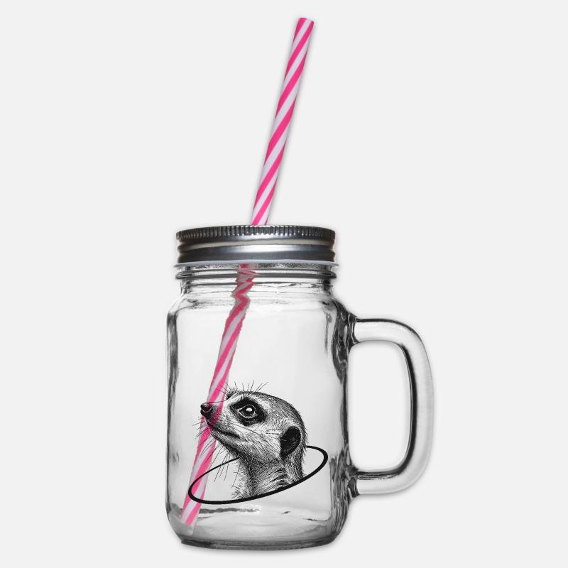 Erdmännchen - Henkelglas mit Schraubdeckel - Klar