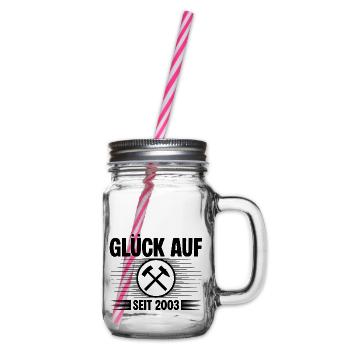 Glueck auf seit 2003 - Henkelglas mit Schraubdeckel - Klar - Rechts