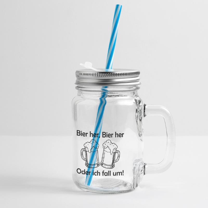 Bees here, Bees here - oder ich fall um! Glass jar with handle and screw cap