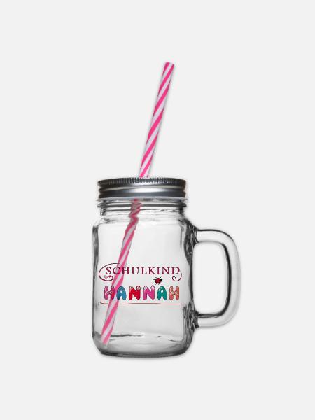 Schulkind Hannah - Henkelglas mit Schraubdeckel - Klar
