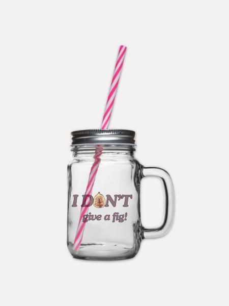 I don't give a fig - Funny pun fruit t-shirt - Henkelglas mit Schraubdeckel - Klar