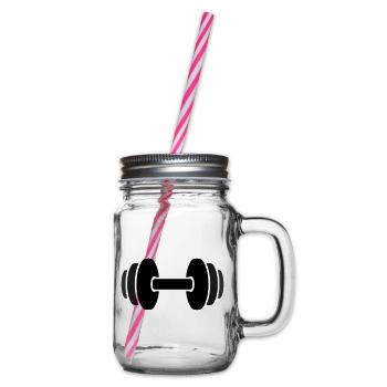 Hantel Gewichte Fitness Gym - Henkelglas mit Schraubdeckel - Klar - Rechts