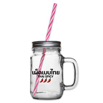 Thai_Spicy – Thai Chili Pepper  - Henkelglas mit Schraubdeckel - Klar - Rechts