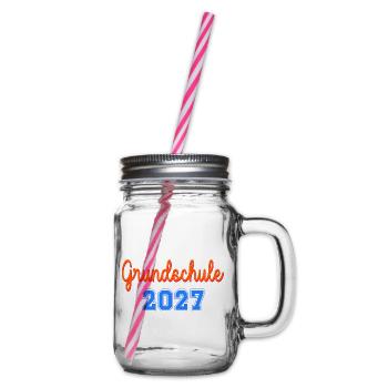 Einschulung Grundschule 2027 - Henkelglas mit Schraubdeckel - Klar - Rechts