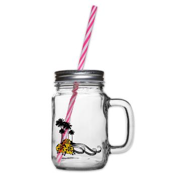 Flower - Palms - Glass jar with handle and screw cap - clear - Right