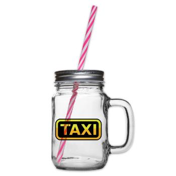 Taxi Schild - Henkelglas mit Schraubdeckel - Klar - Rechts