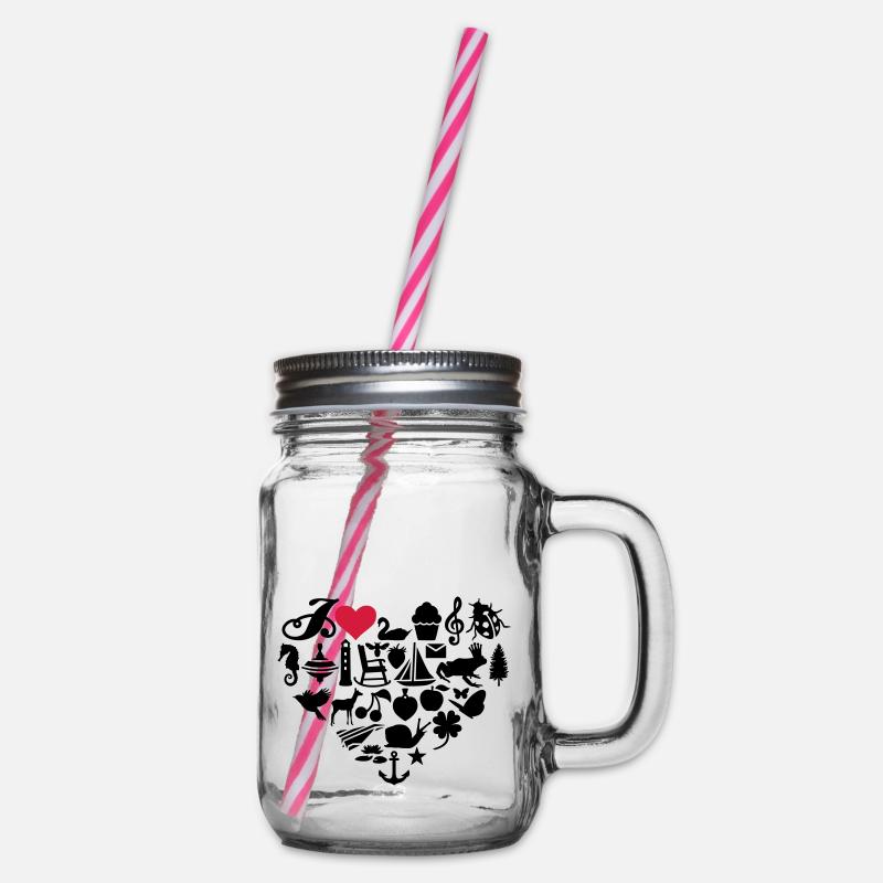 I love - Henkelglas mit Schraubdeckel - Klar