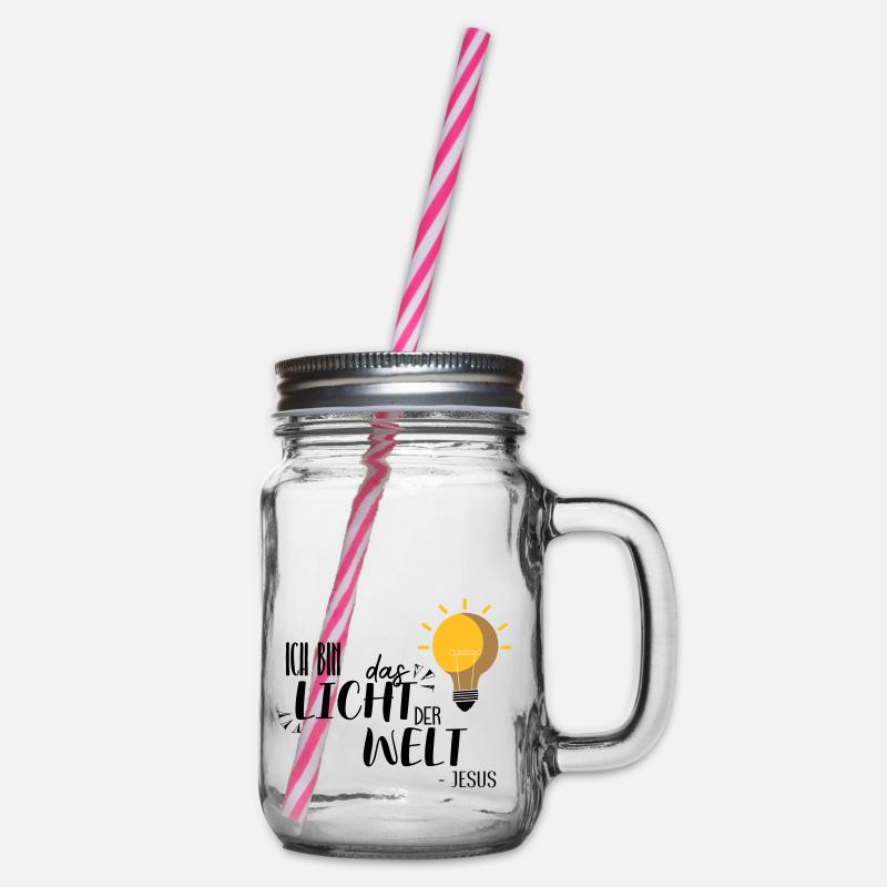 Ich bin das Licht - Henkelglas mit Schraubdeckel - Klar