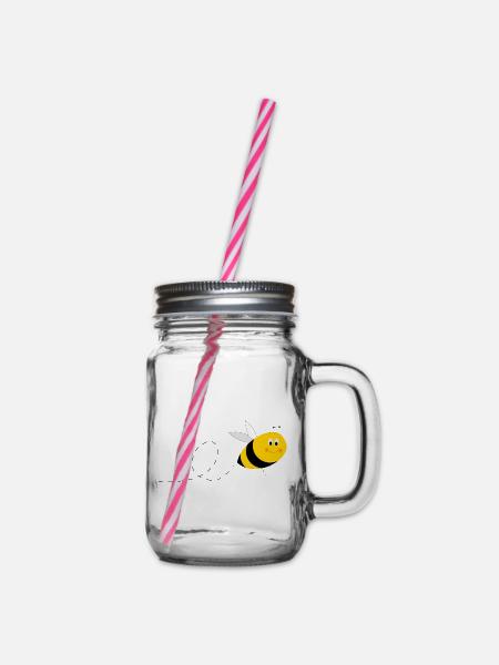 kleine Biene - Henkelglas mit Schraubdeckel - Klar
