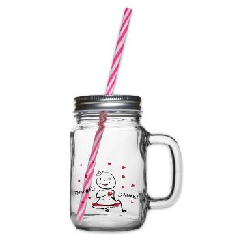 Thank you! - Glass jar with handle and screw cap - clear - Right