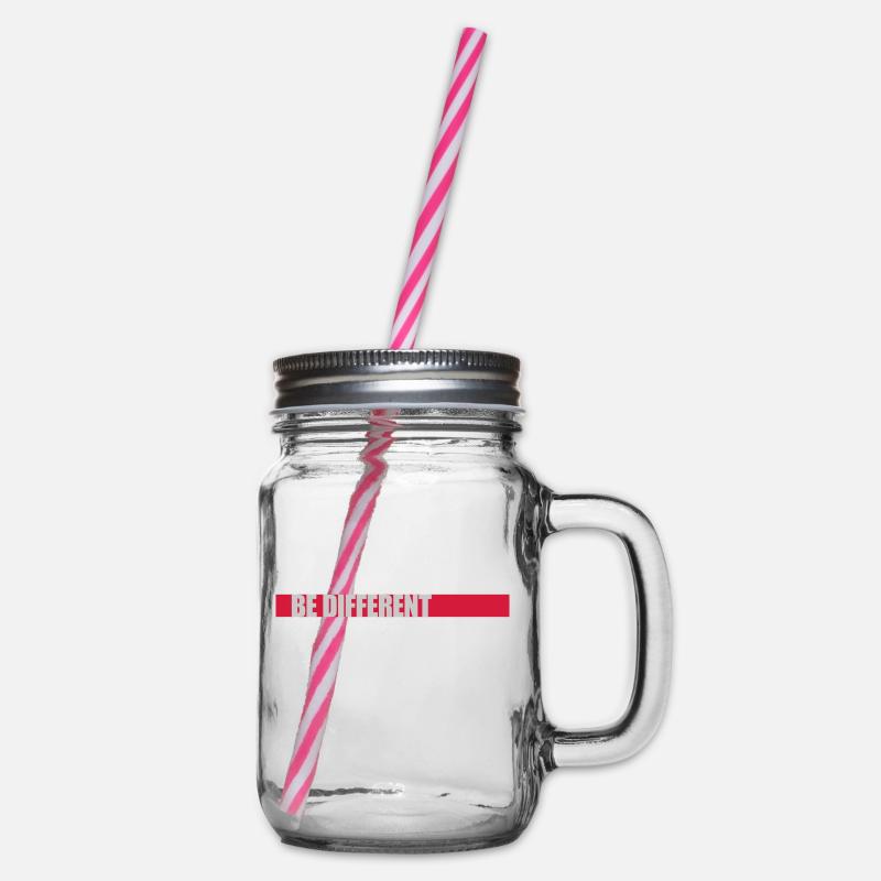 Be different Logo Design - Henkelglas mit Schraubdeckel - Klar