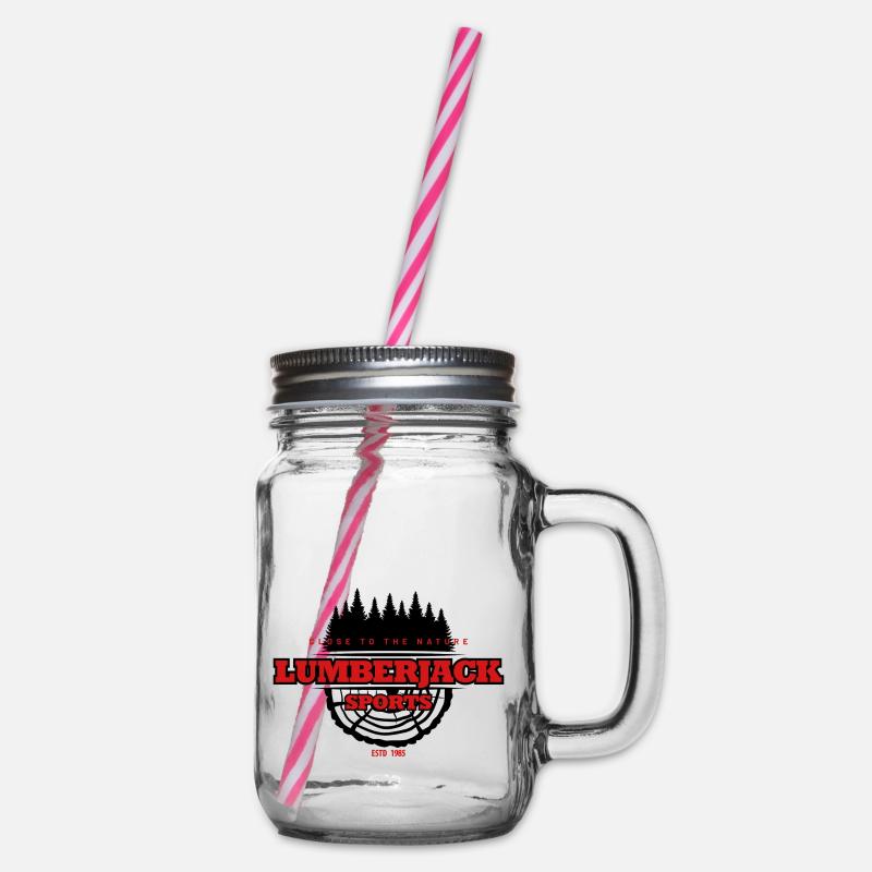 forêt de logo de sport de bûcheron - Bocal à boisson - transparent