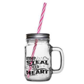 Mr Steal your Heart - Glass jar with handle and screw cap - clear - Right