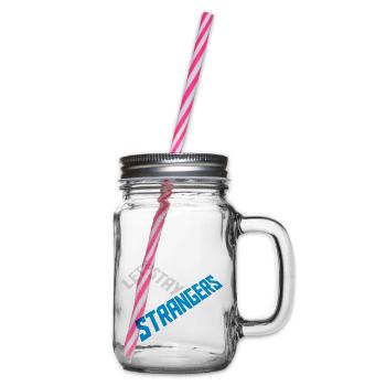lets stay strangers quote - Glass jar with handle and screw cap - clear - Right