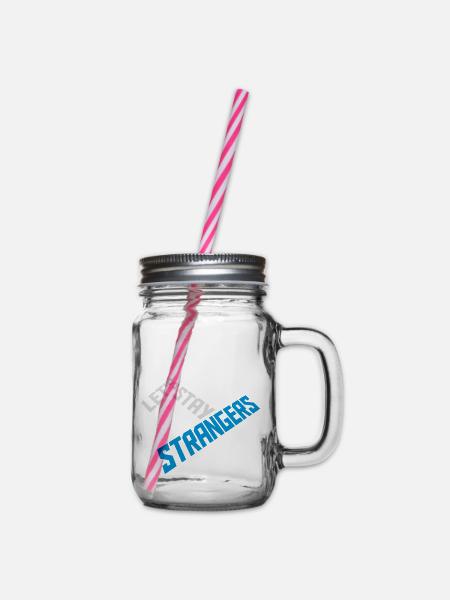 lets stay strangers Zitat - Henkelglas mit Schraubdeckel - Klar