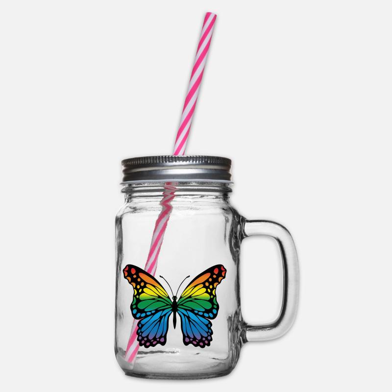 Papillon - Bocal à boisson - transparent
