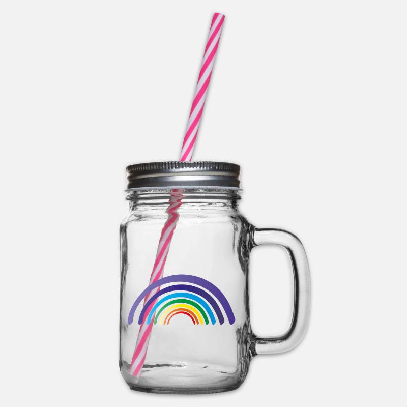 rainbow chakren - Henkelglas mit Schraubdeckel - Klar