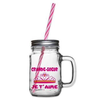 GROSSE SCHWESTER, ICH LIEBE DICH - Henkelglas mit Schraubdeckel - Klar - Rechts