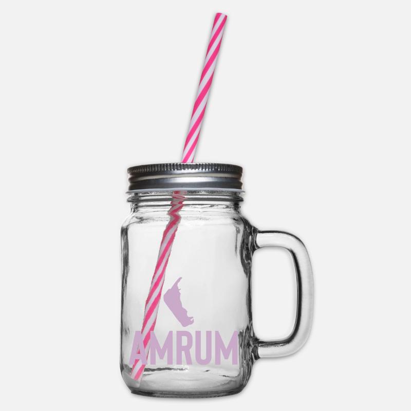 Amrum, Insel, Urlaub - Henkelglas mit Schraubdeckel - Klar
