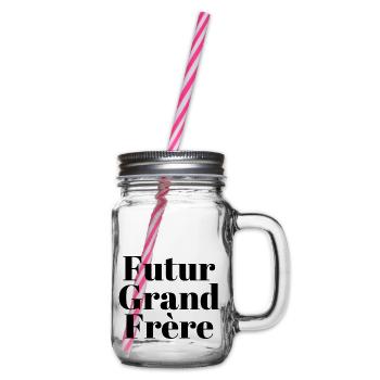 Future big brother - future big brother announcement - Glass jar with handle and screw cap - clear - Right