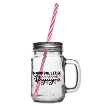 Handballeuse globe-trotteuse passionnée de voyages - Bocal à boisson - transparent - Droite