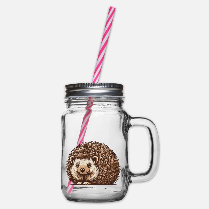 Igel - Henkelglas mit Schraubdeckel - Klar