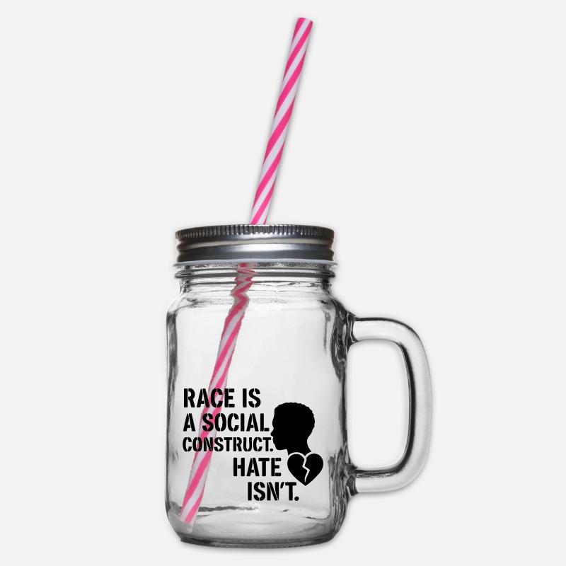 Hate is no social construct - Henkelglas mit Schraubdeckel - Klar