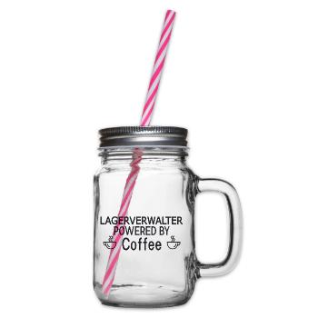 Warehouse Manager Powered By Coffee - Glass jar with handle and screw cap - clear - Right