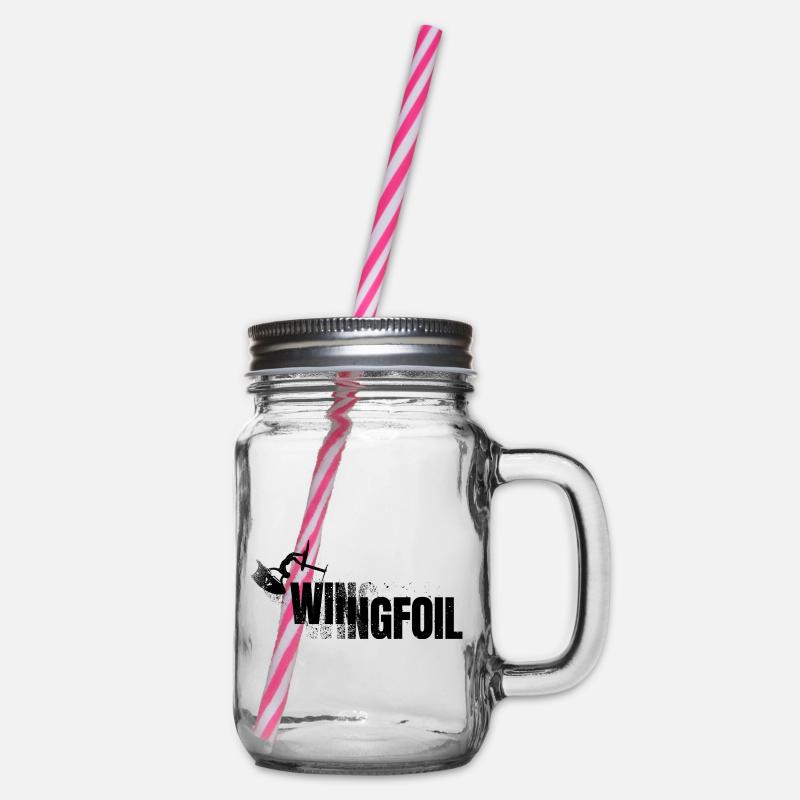 Wingfoiler avec lettrage - Bocal à boisson - transparent